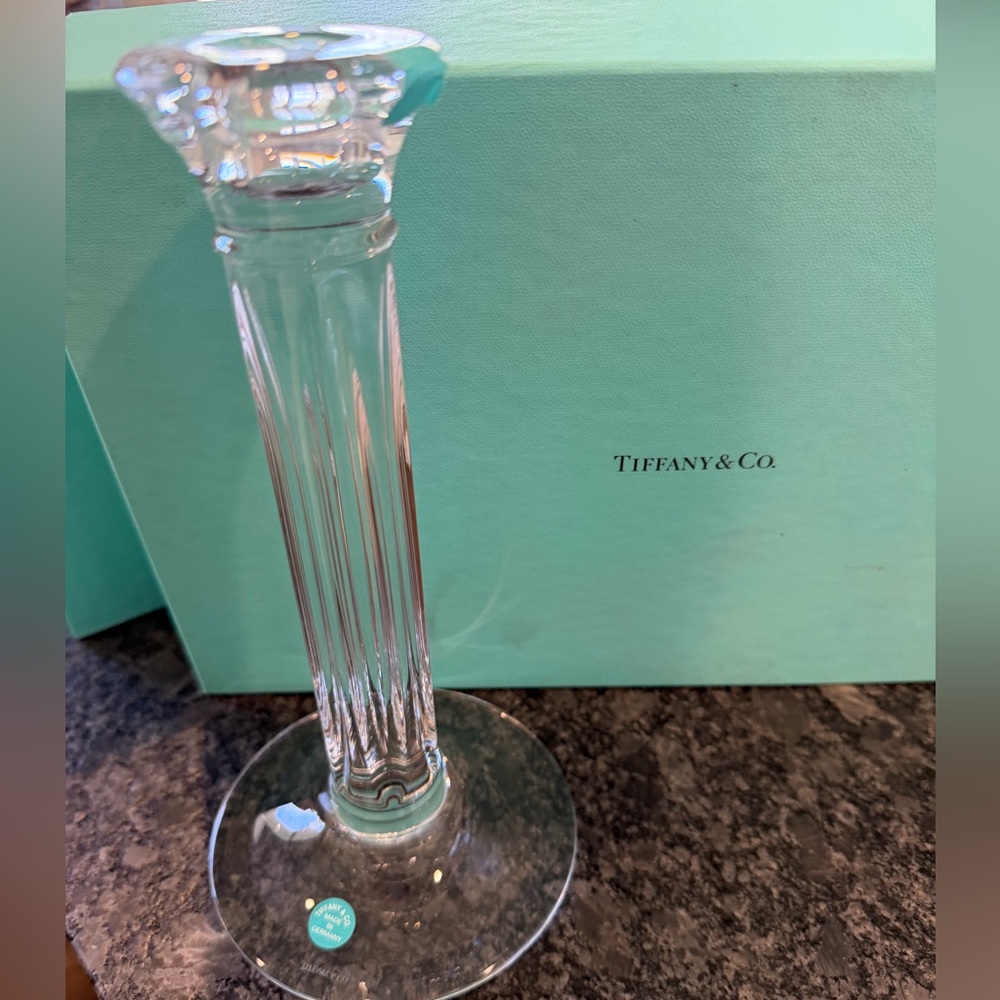 Tiffany & Co. Clear Crystal Candlesticks (2)